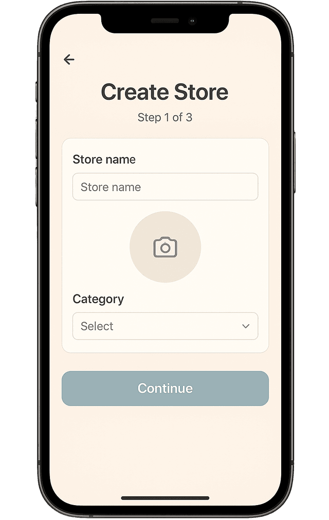 Créer la Boutique interface
