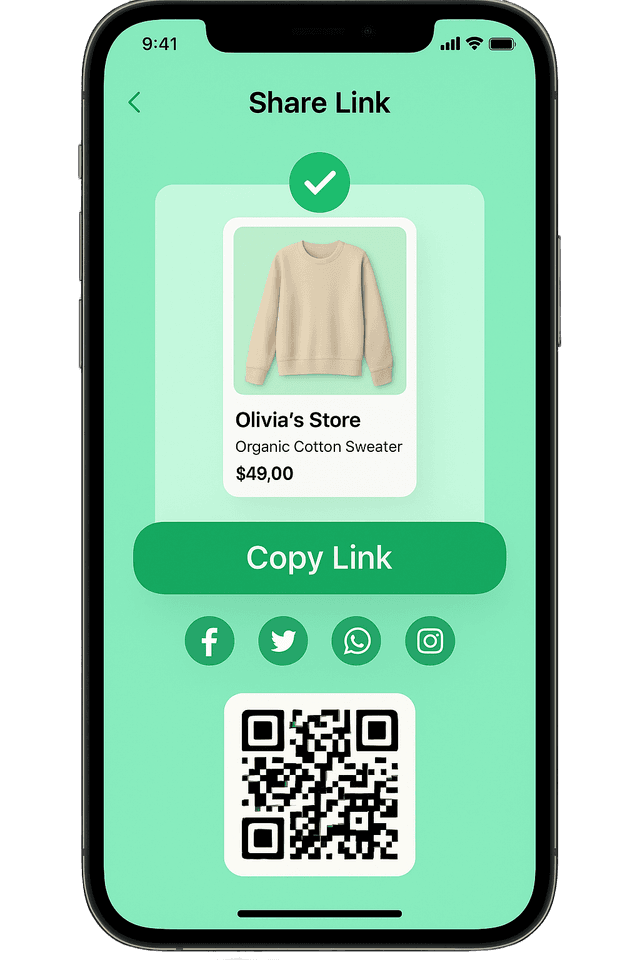 Partager le Lien interface